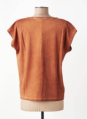 Tricou serigrafie flockată mâneci scurte maro MORE & MORE femeie