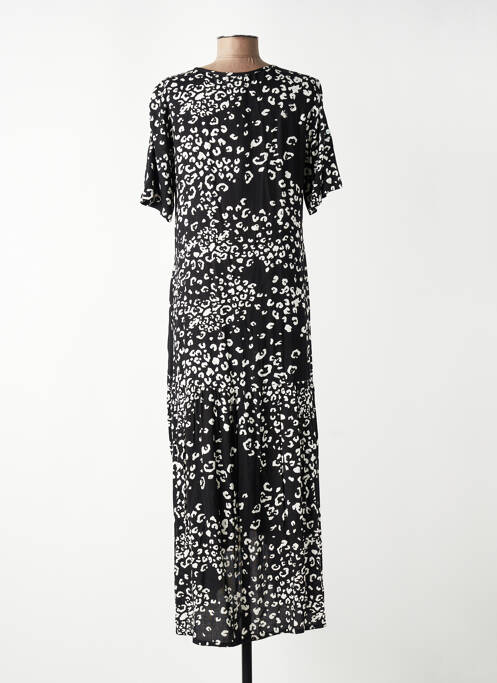 Rochie lungă imprimeu fantezie mâneci scurte negru ORIENTIQUE NATURALLY femme