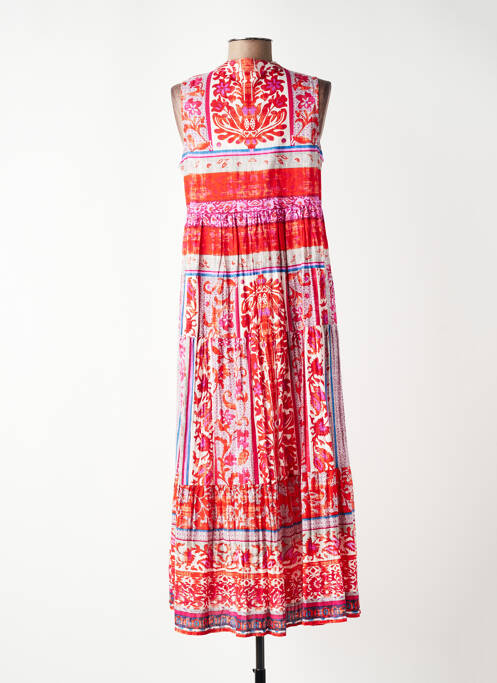 Rochie midi imprimeu fantezie fără mâneci roșu ORIENTIQUE NATURALLY femme