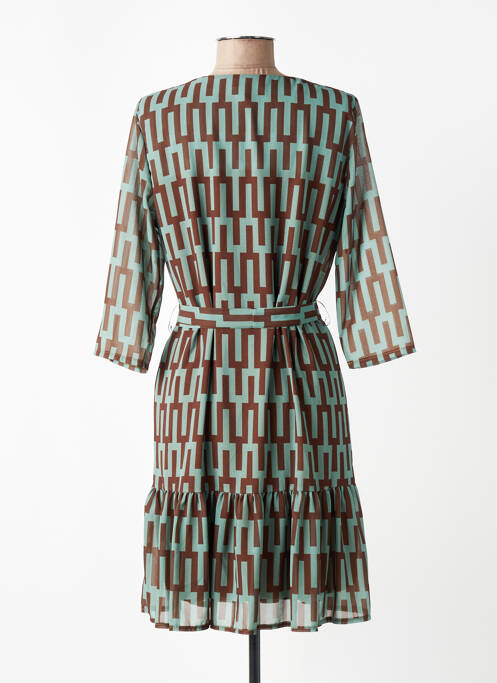 Rochie midi mâneci 3/4 mâneci 3/4 verde VICTORIA femme