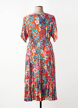 Rochie lungă mâneci scurte mâneci scurte portocalie ORIENTIQUE NATURALLY femeie