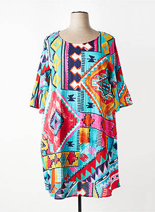 Rochie midi mâneci 3/4 mâneci 3/4 albastru ORIENTIQUE NATURALLY femeie