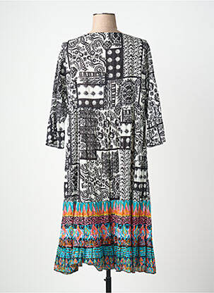 Rochie midi mâneci 3/4 mâneci 3/4 negru ORIENTIQUE NATURALLY femeie