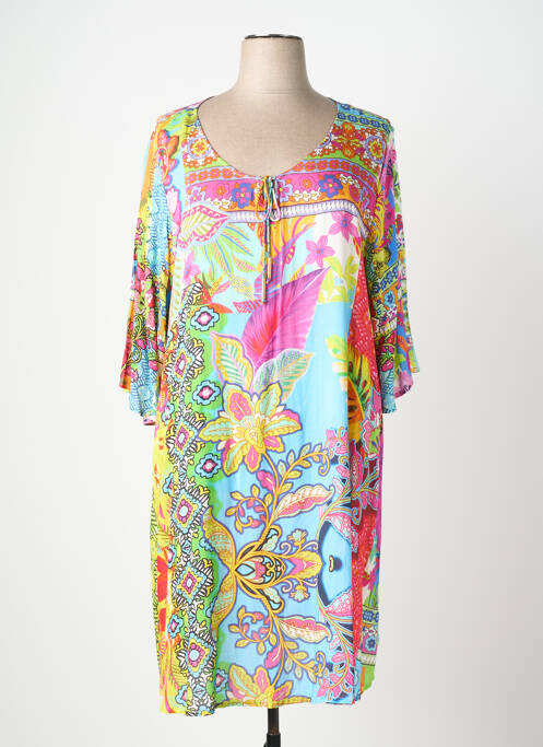 Rochie midi mâneci 3/4 mâneci 3/4 roz ORIENTIQUE NATURALLY femme