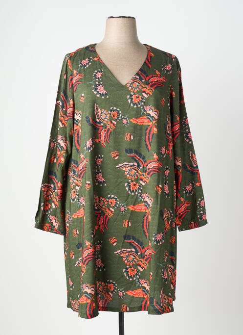 Rochie midi imprimeu fantezie mâneci lungi verde LA FIANCÉE femme