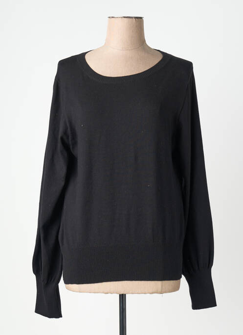 Pulover guler rotund mâneci lungi negru MORE & MORE femme