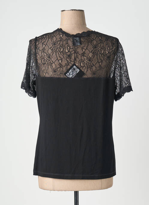 Tricou croială cambrată mâneci scurte negru PAUSE CAFE femme