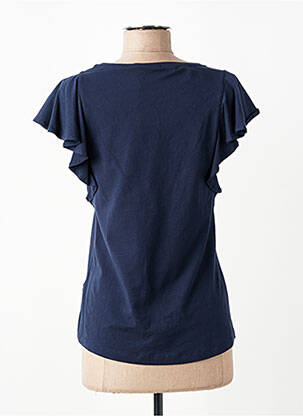 Tricou serigrafie mâneci scurte albastru YES.ZEE femeie