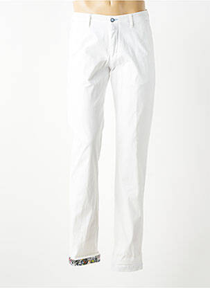 Pantalon chino țesătură poplin mărime normală alb BRUNO SAINT HILAIRE homme
