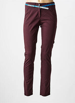 Pantalon chino țesătură poplin mărime normală roșu VOODOO femeie