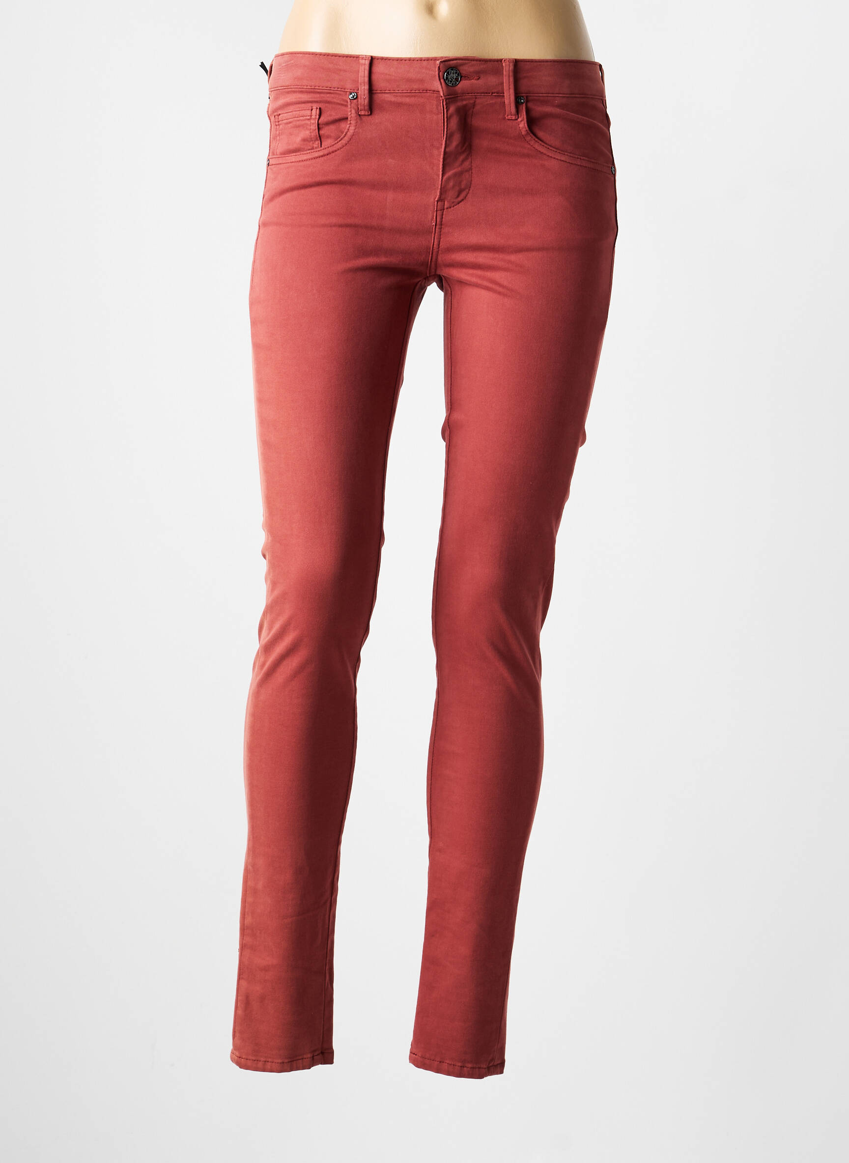Blugi skinny elasticitate talie joasă roz CARLA KOPS femeie