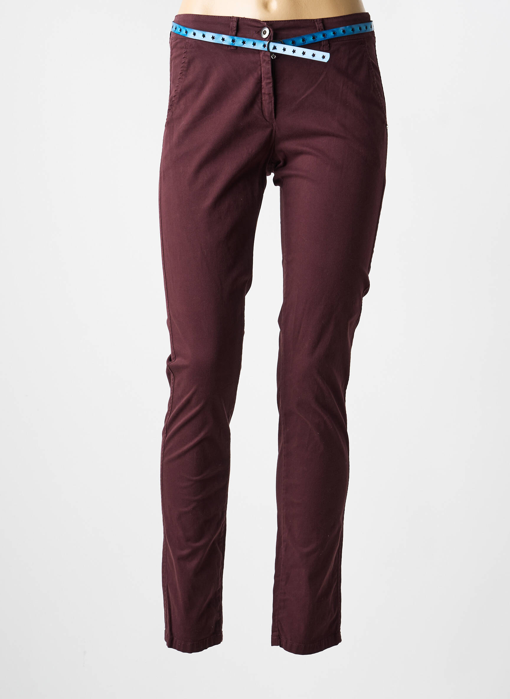 Pantalon chino țesătură poplin mărime normală roșu VOODOO femeie