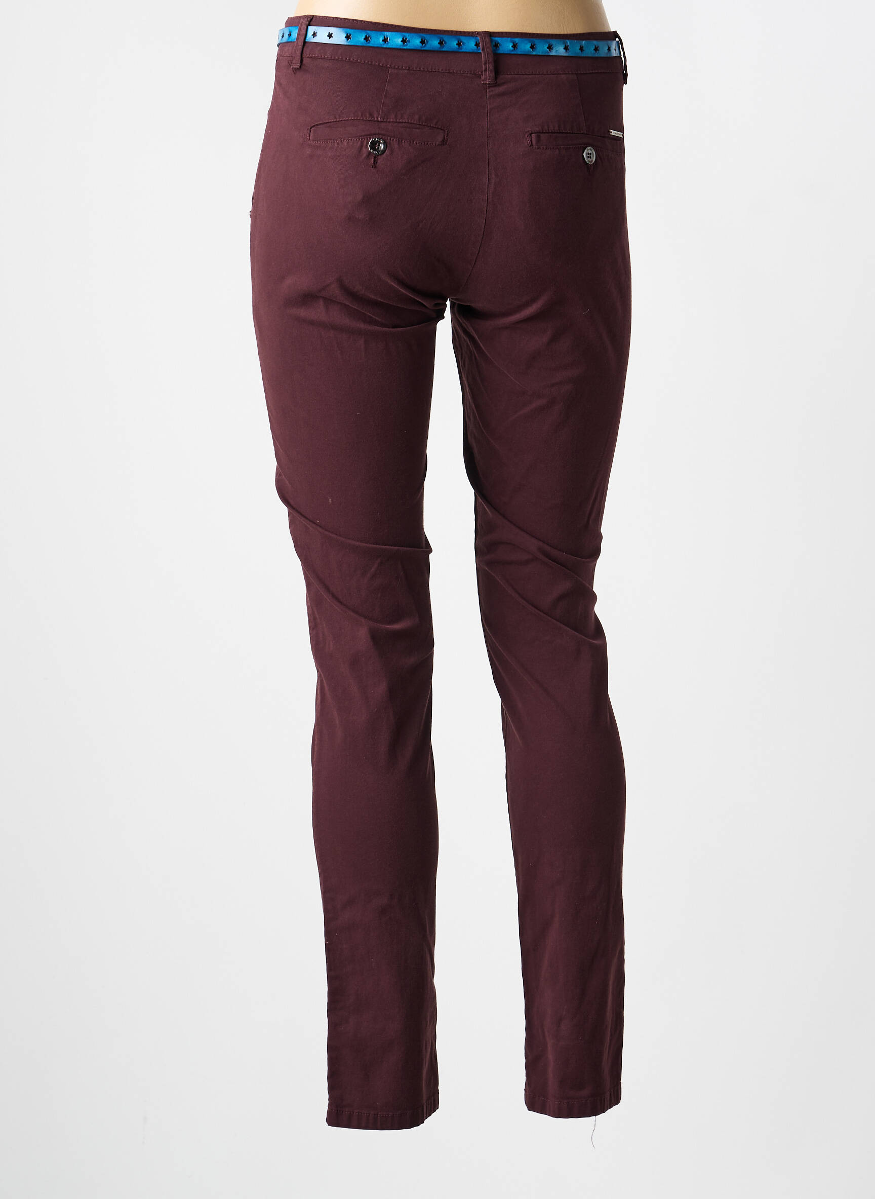 Pantalon chino țesătură poplin mărime normală roșu VOODOO femeie