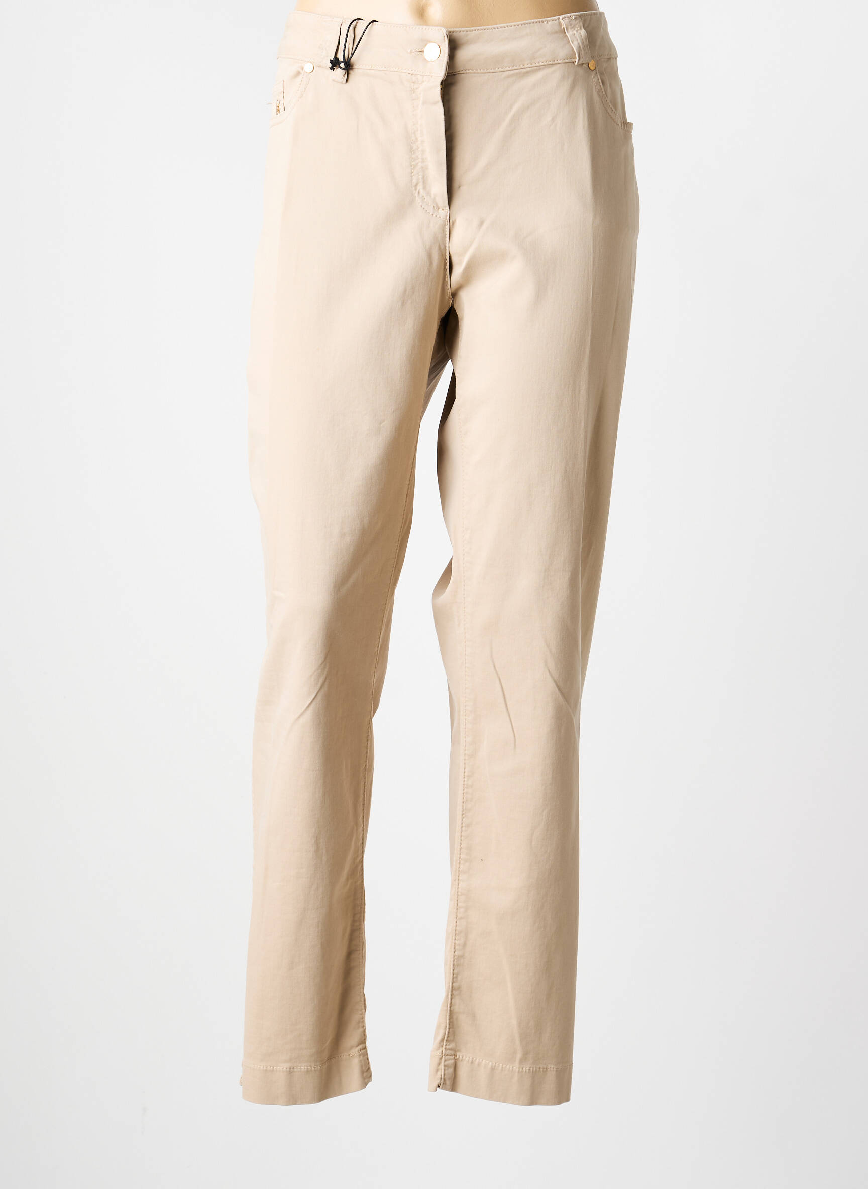 Pantalon slim țesătură poplin mărime normală bej ANANKE femeie
