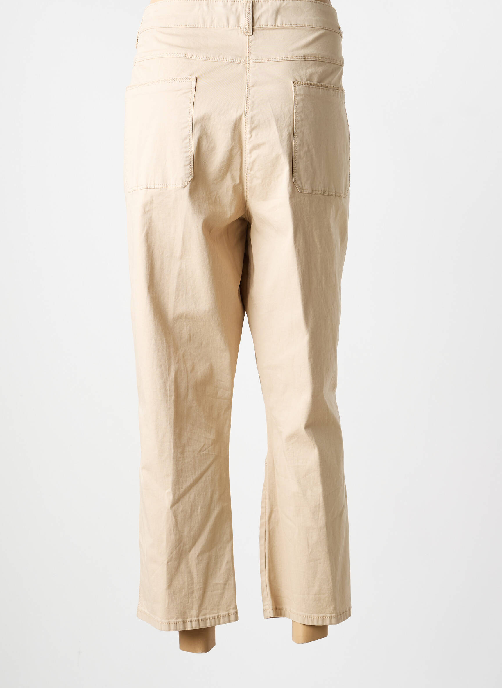 Pantalon 7/8 țesătură poplin mărime normală bej DIANE LAURY femeie