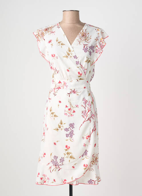 Rochie midi imprimeu floral mâneci scurte bej AURA BY FIGURE LIBRE femme