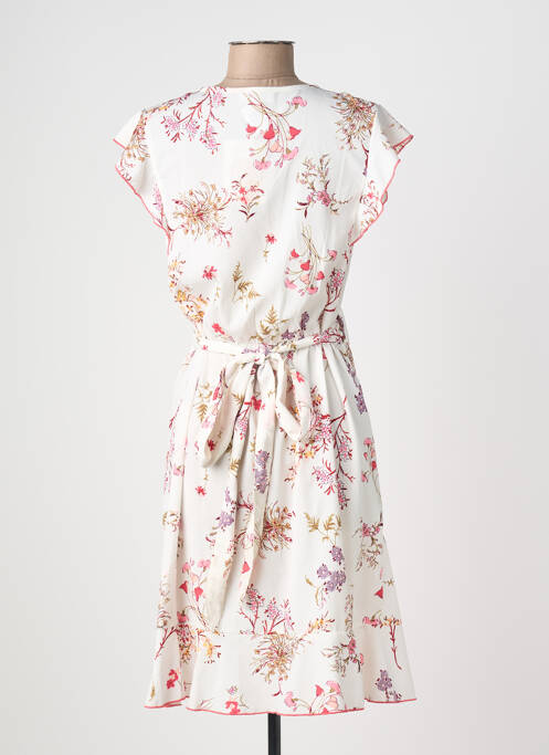 Rochie midi imprimeu floral mâneci scurte bej AURA BY FIGURE LIBRE femme