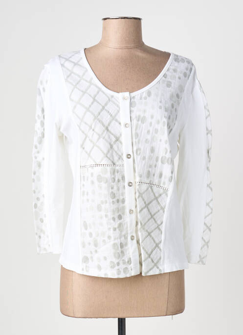 Vestă cu mâneci lungi elasticitate alb AURA BY FIGURE LIBRE femme