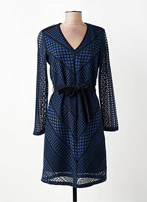 Rochie midi mâneci lungi mâneci lungi albastru VOODOO femeie
