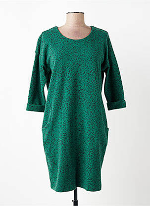 Rochie midi imprimeu fantezie mâneci lungi verde VOODOO femeie