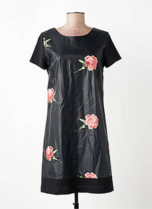 Rochie scurtă închidere cu fermoar la spate mâneci scurte negru VOODOO femeie
