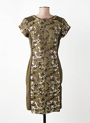 Rochie midi închidere cu fermoar la spate mâneci scurte verde VOODOO femeie