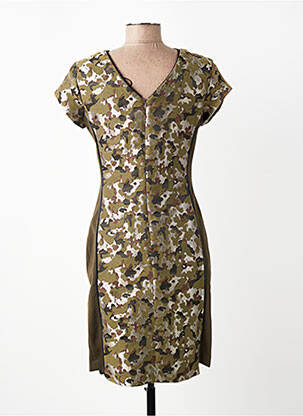 Rochie midi închidere cu fermoar la spate mâneci scurte verde VOODOO femeie