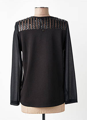 Top țesătură crep mâneci lungi negru VOODOO femeie