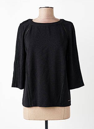 Top țesătură crep mâneci 3/4 negru VOODOO femeie
