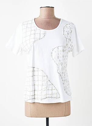 Tricou imprimeu fantezie mâneci scurte alb AURA BY FIGURE LIBRE femeie