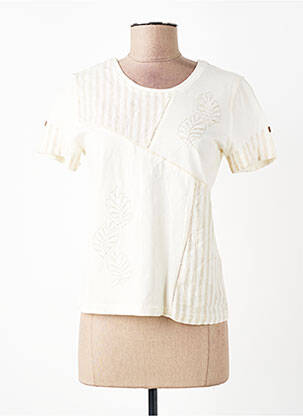 Tricou elasticitate mâneci scurte bej AURA BY FIGURE LIBRE femeie