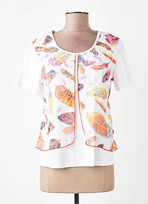 Tricou imprimeu fantezie mâneci scurte alb AURA BY FIGURE LIBRE femeie
