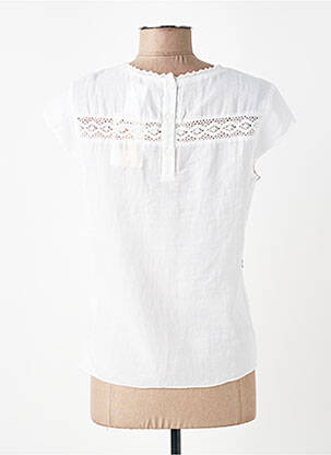 Top elasticitate mâneci scurte alb AURA BY FIGURE LIBRE femme