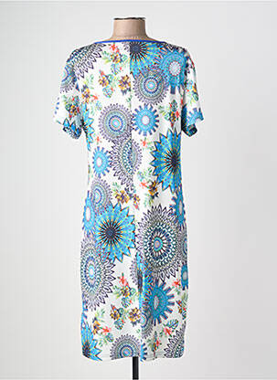 Rochie midi imprimeu floral mâneci scurte albastru JUMFIL femeie