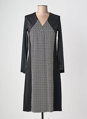 Rochie midi imprimeu fantezie mâneci lungi negru JUMFIL femeie