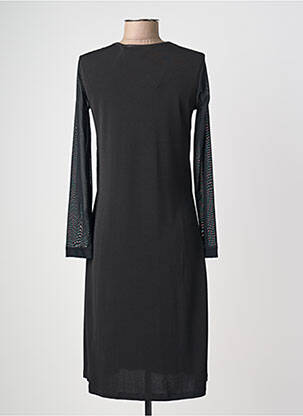 Rochie midi imprimeu fantezie mâneci lungi negru JUMFIL femeie