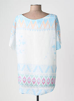 Tricou imprimeu fantezie mâneci scurte albastru C.MISSARO femeie