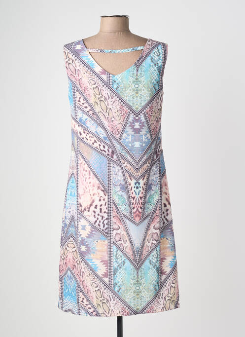 Rochie midi imprimeu fantezie fără mâneci albastru JUMFIL femme