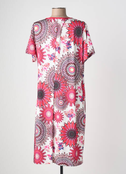 Rochie midi imprimeu floral mâneci scurte roz JUMFIL femme