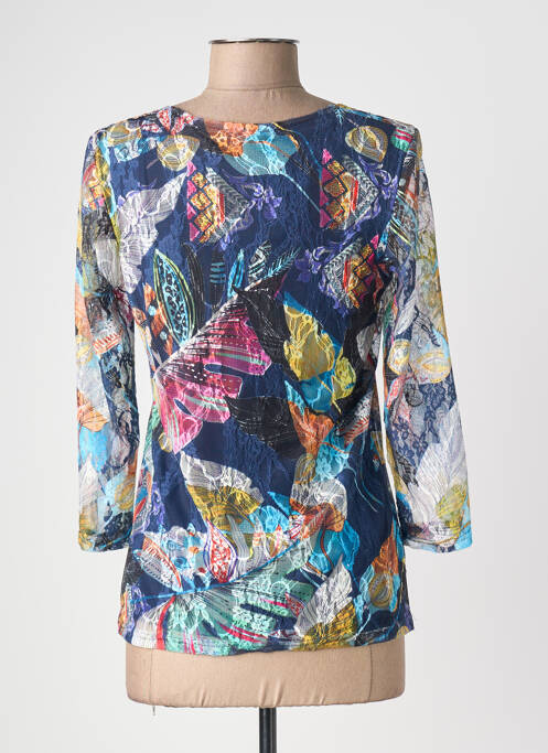 Tricou imprimeu fantezie mâneci 3/4 albastru JUMFIL femme
