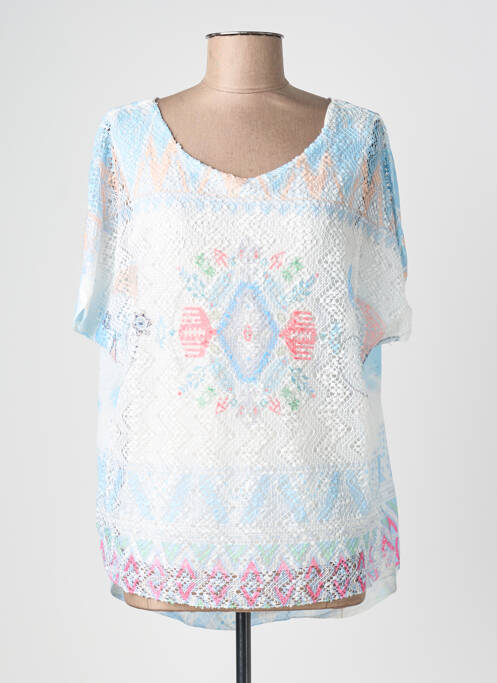 Tricou imprimeu fantezie mâneci scurte albastru C.MISSARO femme