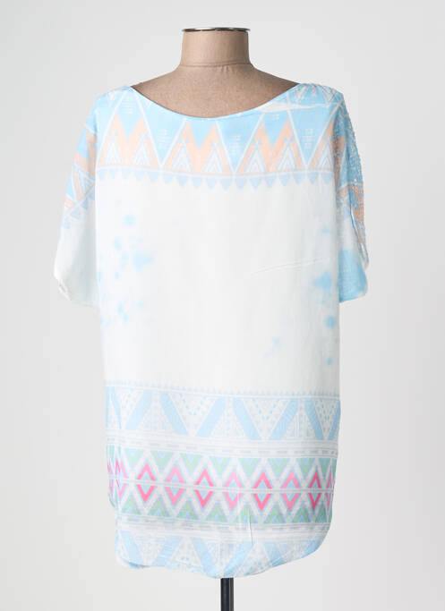 Tricou imprimeu fantezie mâneci scurte albastru C.MISSARO femme