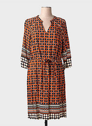Rochie midi mâneci 3/4 mâneci 3/4 portocalie FRED SABATIER femeie