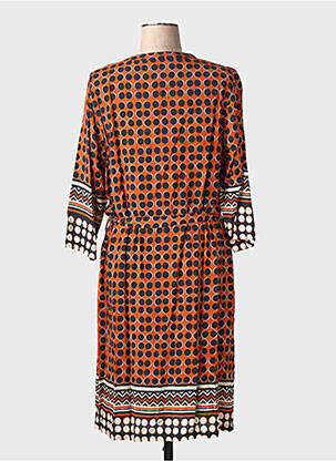 Rochie midi mâneci 3/4 mâneci 3/4 portocalie FRED SABATIER femeie