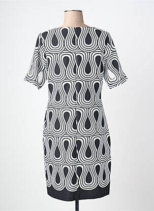 Rochie midi imprimeu fantezie mâneci scurte negru GUY DUBOUIS femeie