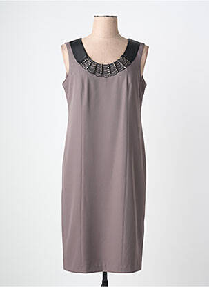 Rochie midi fără mâneci fără mâneci maro JUMFIL femeie