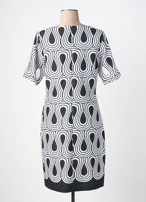 Rochie midi imprimeu fantezie mâneci scurte negru GUY DUBOUIS femme