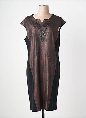 Rochie midi mâneci scurte mâneci scurte maro JUMFIL femeie