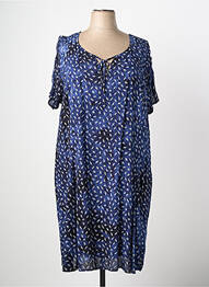 Rochie midi imprimeu fantezie mâneci scurte albastru FRED SABATIER femme