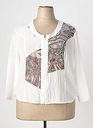 Jachete casual guler rotund alb QUATTRO femeie